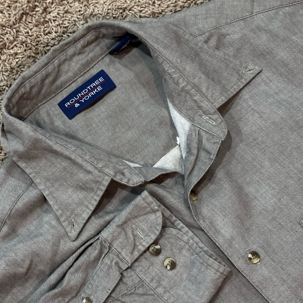 Roundtree And Yorke Long Sleeve Button Up Shirt Men’s L